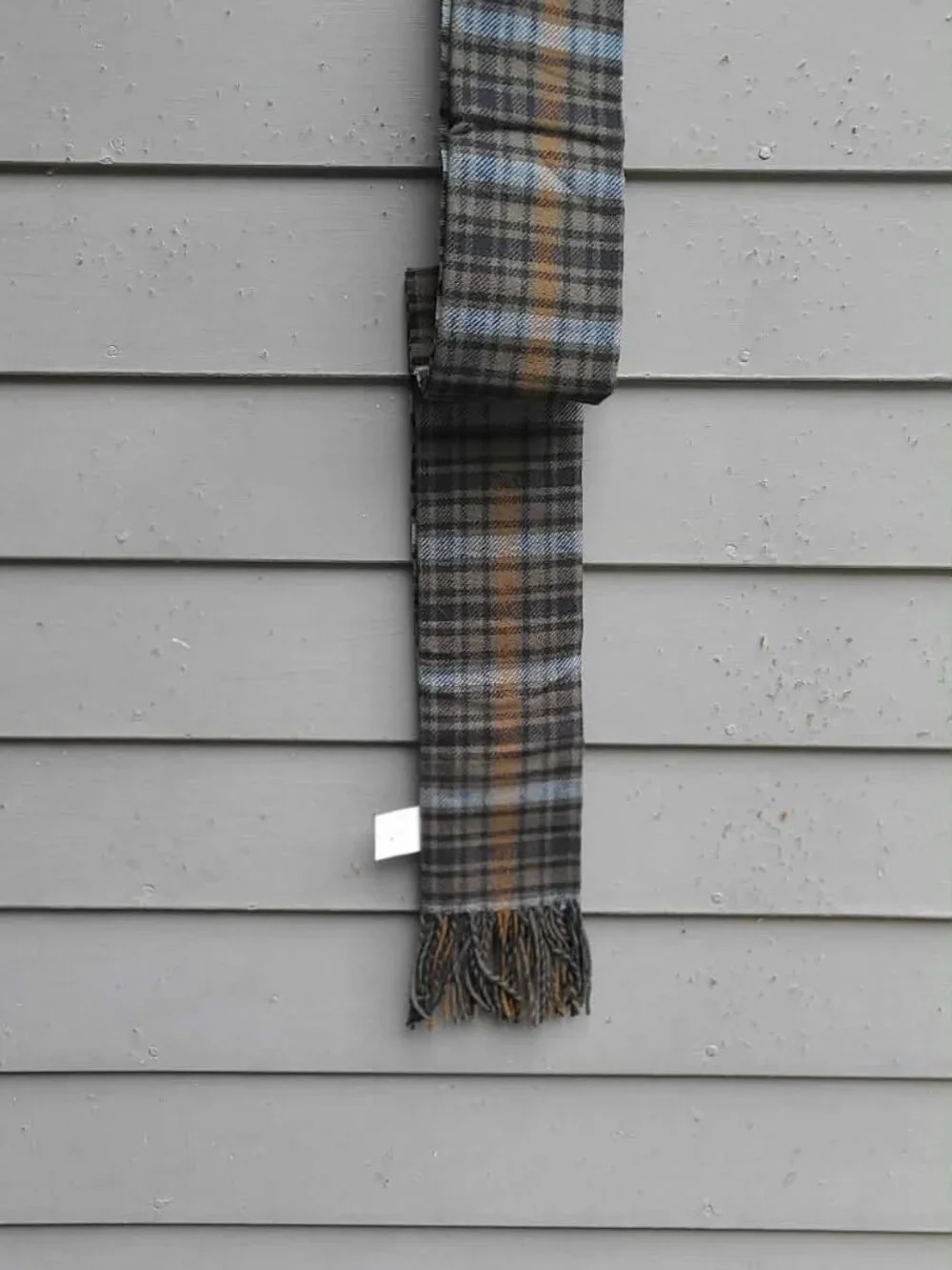 Pendleton Gray Blue Plaid 100% Wool Scarf NWT